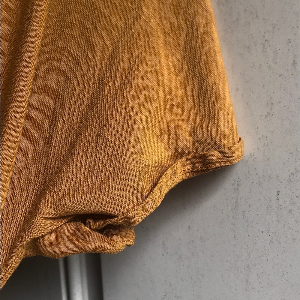 Madewell Mustard Yellow Short-Sleeve Tie-Waist Maxi Dress - Picture 6 of 12